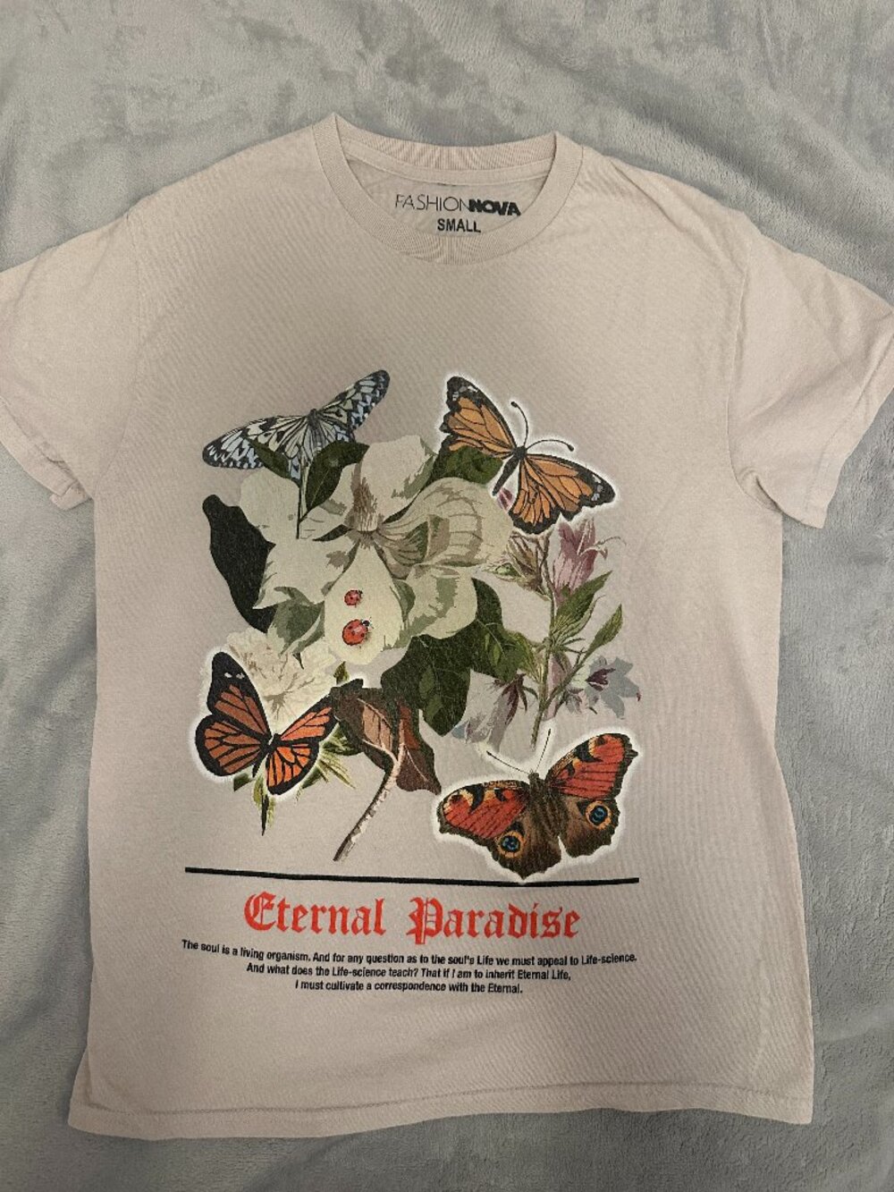 Fashion Nova Butterfly Eternal Paradise Graphic Tee - Size S